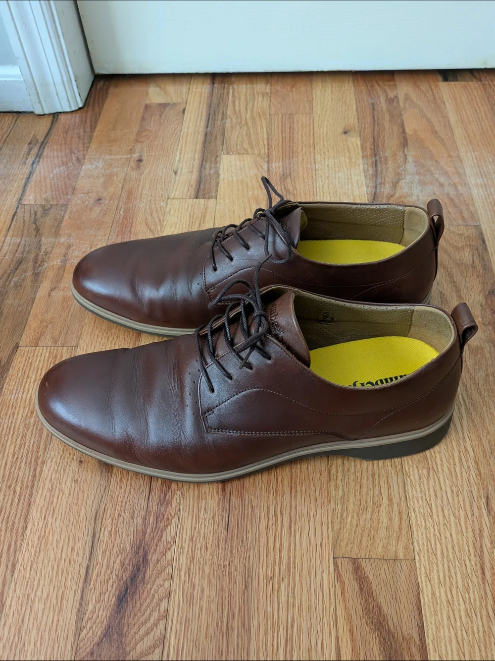 The Original Men's Brown Leather Derby Oxfords with Cushioned Insole